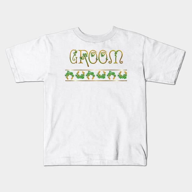 Irish Shamrock Wedding - Groom Kids T-Shirt by SpiceTree